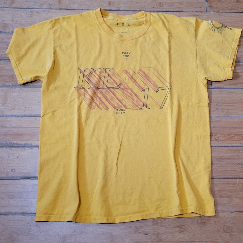 Kendrick Lamar Damn 2017 Yellow Tour Double Sided Graphic T-shirt